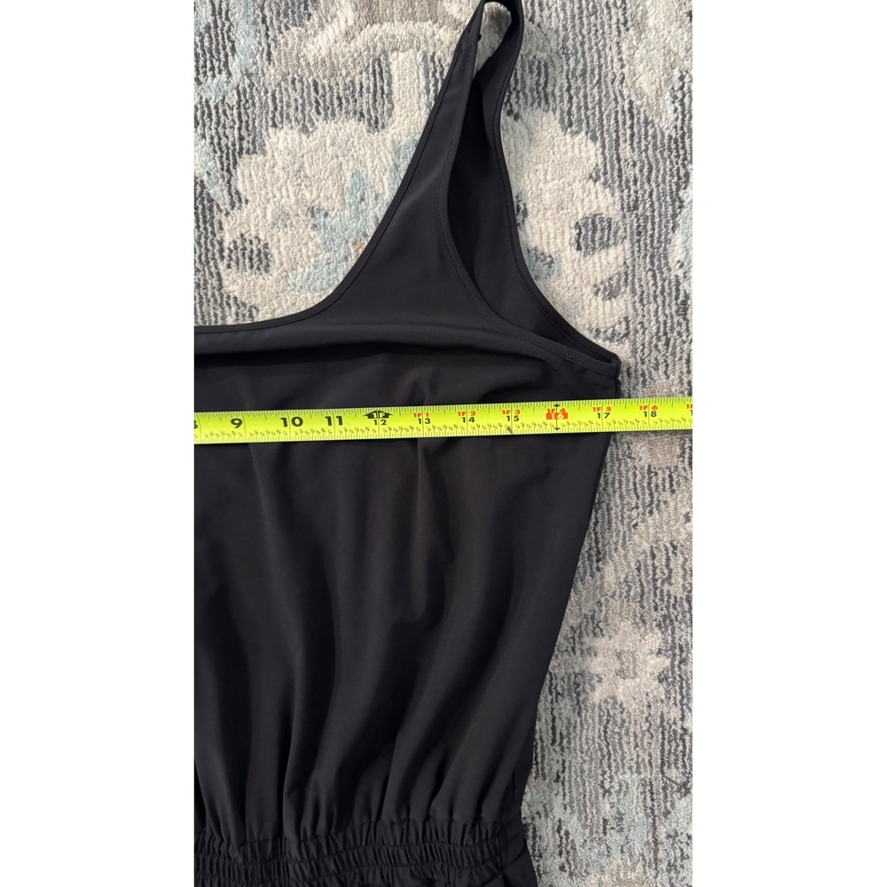 Athleta Black Sleeveless Scoop Neck Elastic Waist Tapered Leg Jumpsuit Size 4 - Picture 5 of 7